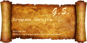 Greguss Sarolta névjegykártya